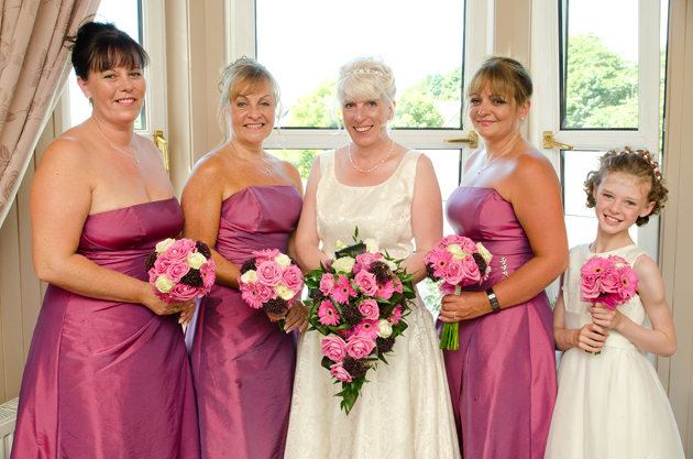 Bride and her bridesmaids