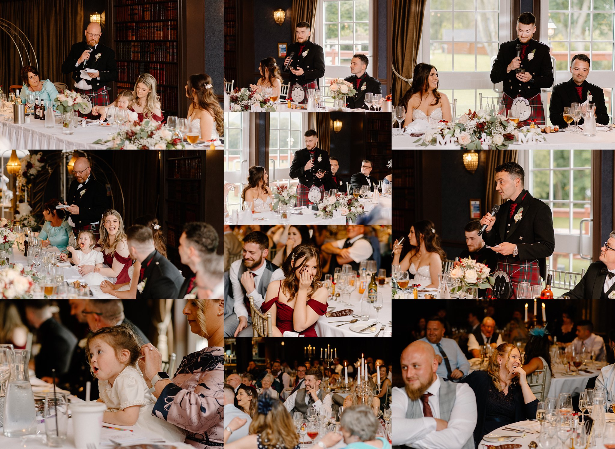 Cornhill Castle, wedding, photography, photographer, Scotland, bridal party, ushers, groomsmen, bridesmaids, bride, groom, wedding party, formal photos, speeches, best man