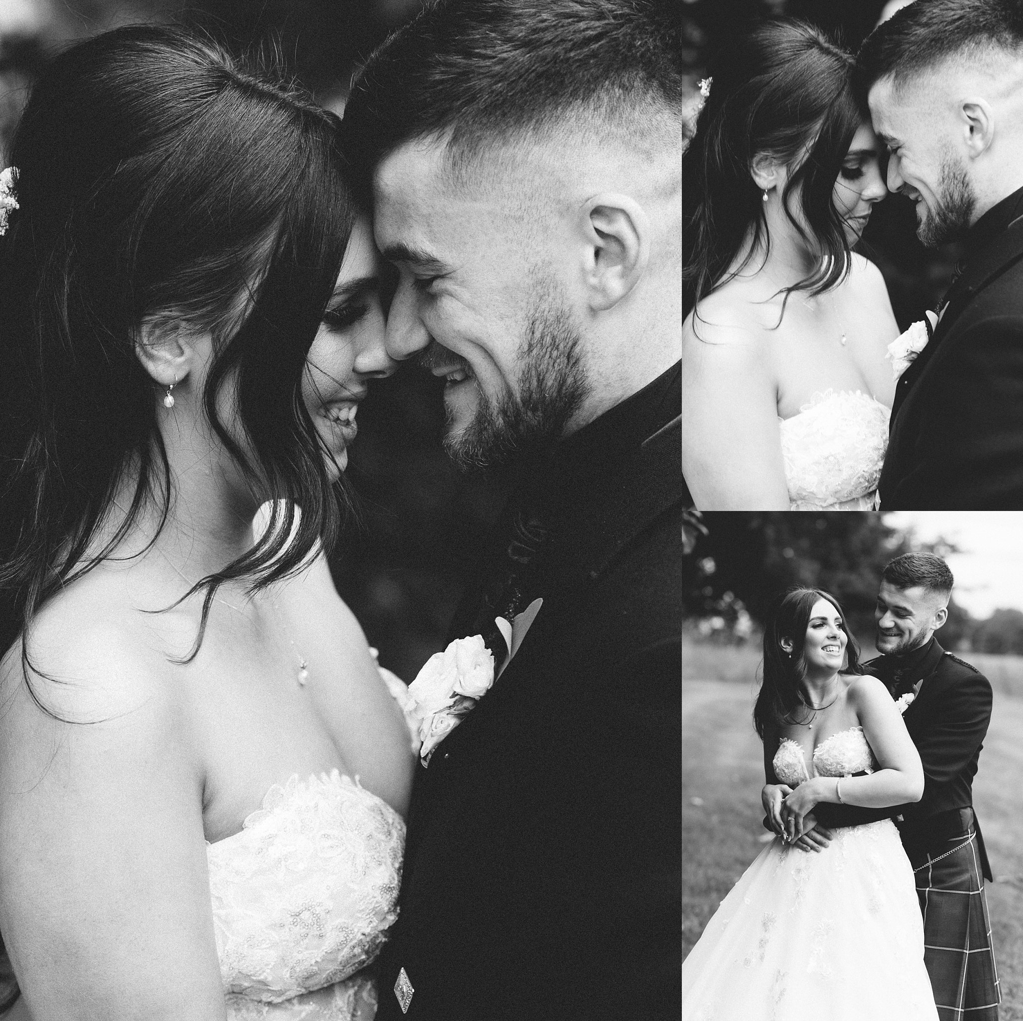 Cornhill Castle, wedding, photography, photographer, Scotland, bride, groom, romantic, couple, portrait, pics, photo, married, hotel, kilt, tartan, Biggar, South Lanarkshire, Tinto Hill, black, white, closeup, cuddle, hugs